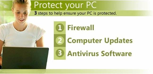 Protect your PC with 3 steps: firewall, computer updates, antivirus software